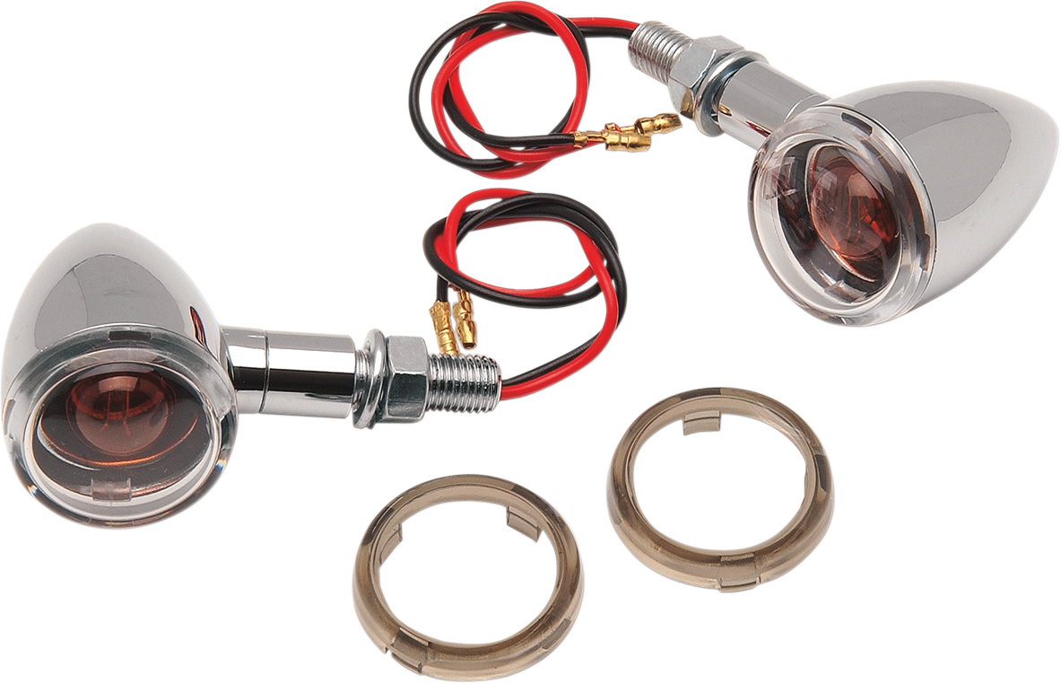 Drag Specialties Front Chrome Mini Deuce Turn Signal Marker Light Kit Harley