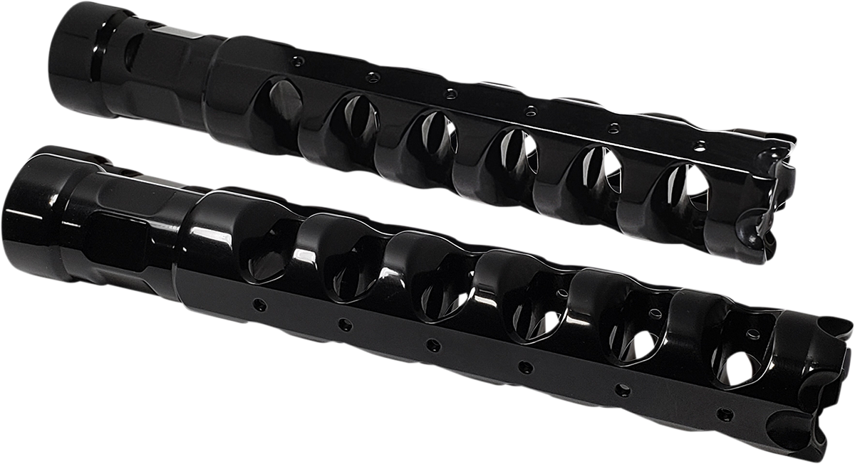Accutronix Pair Black 8" Muzzle Brake Rigid Driver Footpegs for Harley