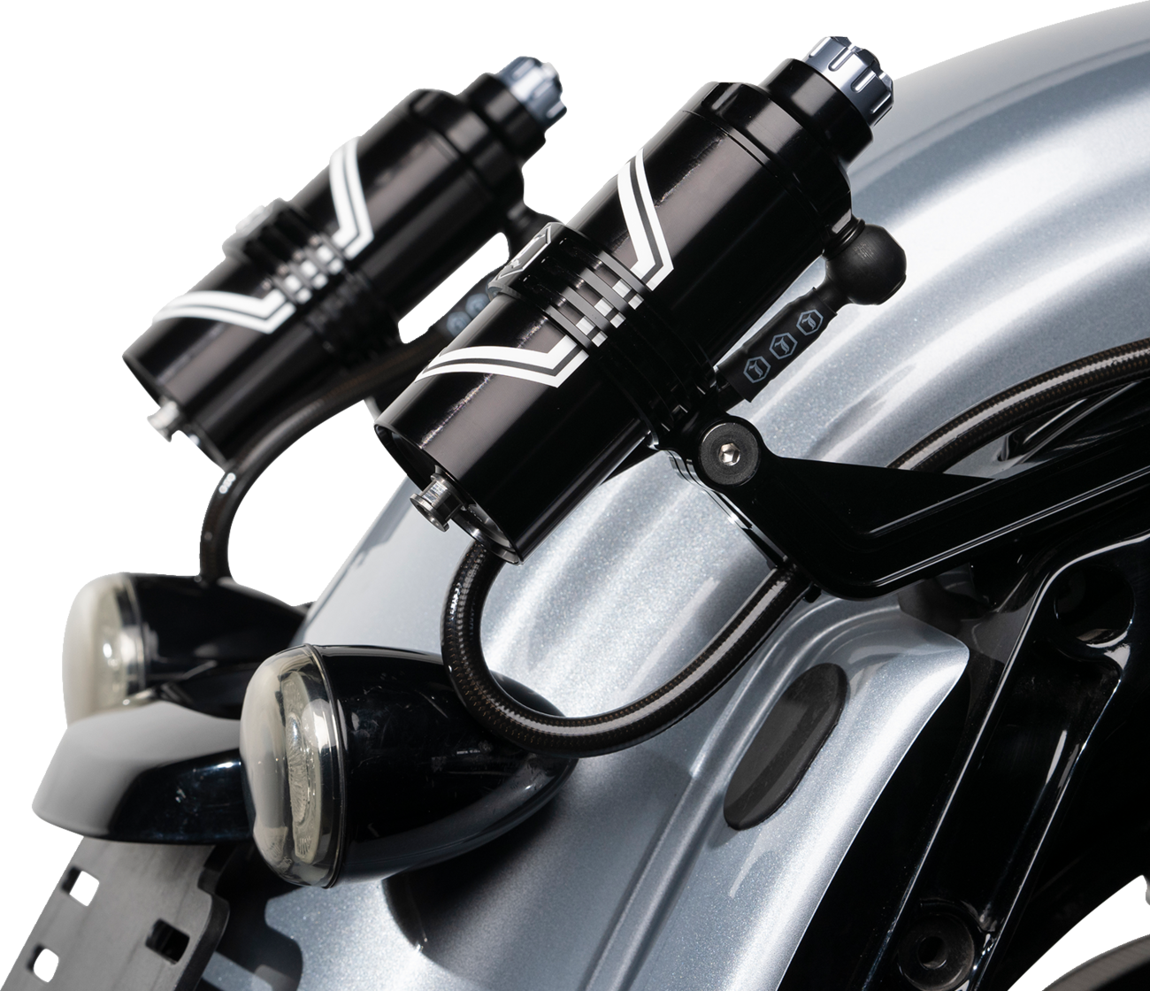 Legend REVO ARC Black Remote Reservoir External Mount Kit 2014-24 Harley Touring