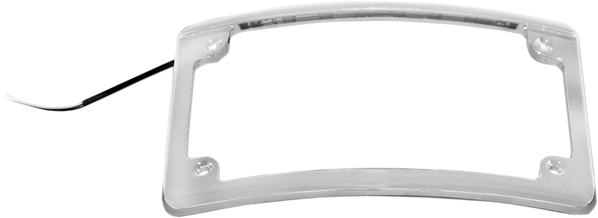 Custom Dynamics Chrome 4x7 Curved LED Motorcycle License Plate Frame for Harley