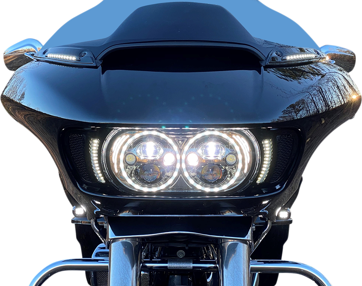Custom Dynamics Chrome Front LED Turn Signals 2015-2025 Harley Road Glide FLTRX