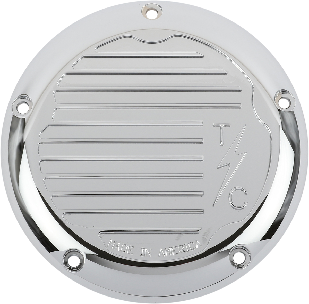 Thrashin Finned Chrome 5 Hole Derby Clutch Cover 2015-2021 Harley Touring FLHX