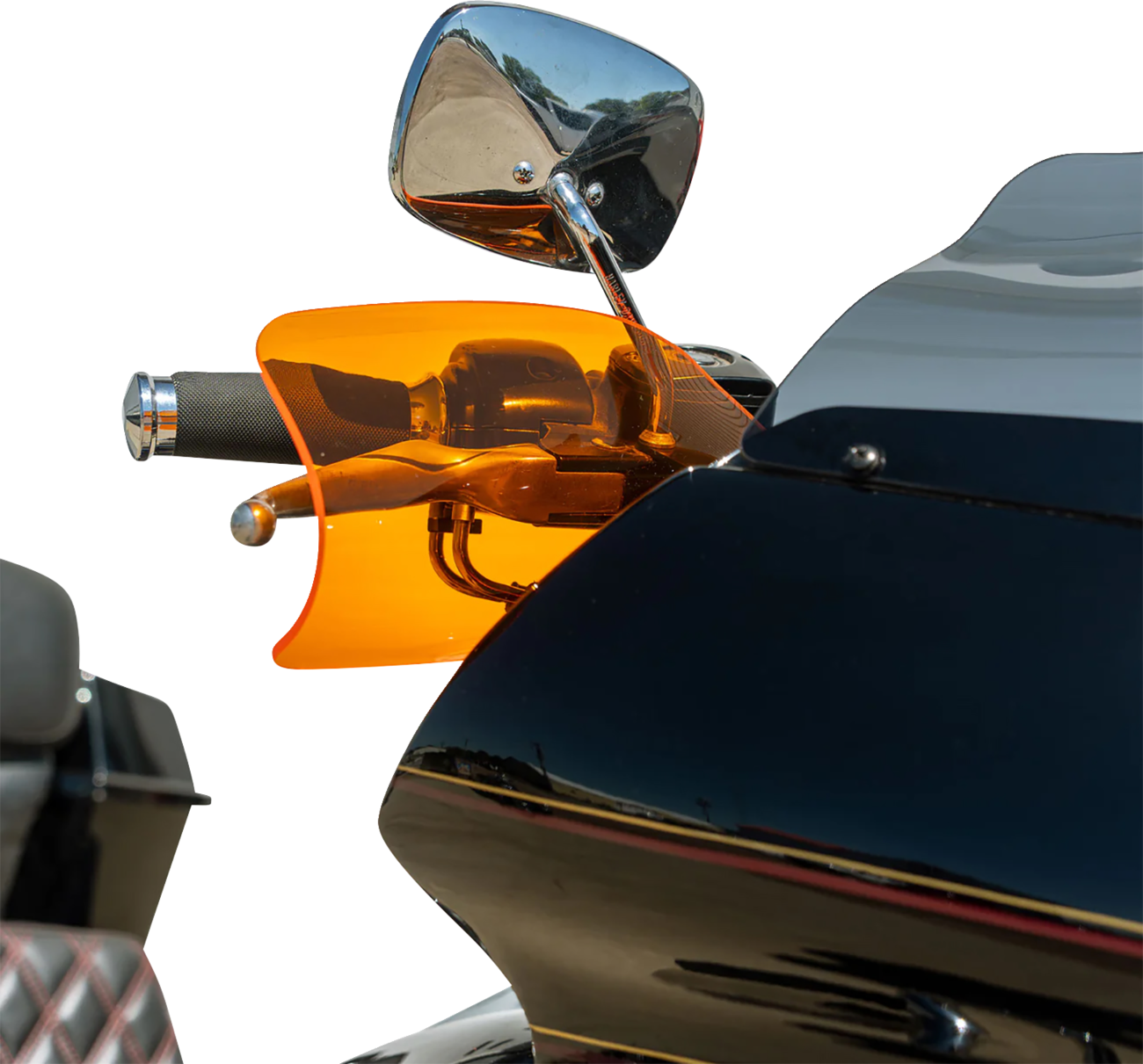 Klock Werks Flare Orange Hand Guards fits 2002-2025 Harley Hydraulic Clutch