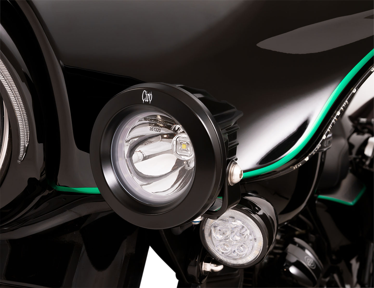 Ciro Tac-10 Cannons Motorcycle Spotlights 2014-2024 Harley Touring FLHX FLHXS