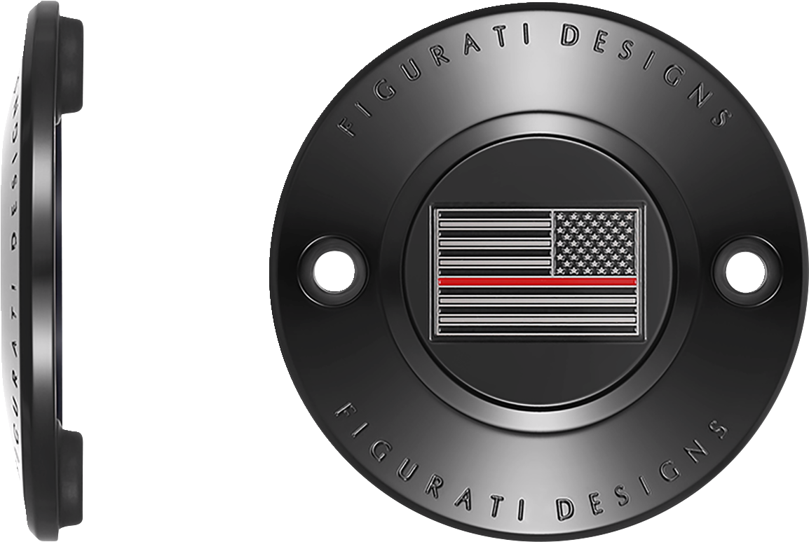 Figurati Designs Red Line Flag Black Timing Points Cover for 2017-2023 Harley M8