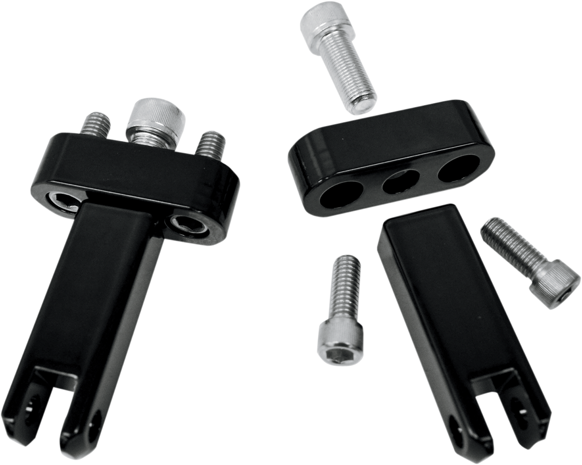 Drag Specialties Black Passenger Footpeg Mount Kit 1993-2023 Harley Touring FLHX