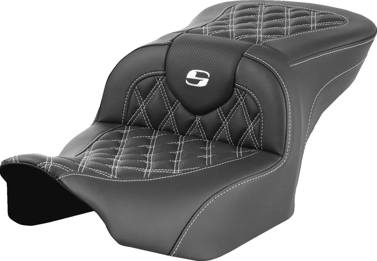 Saddlemen Roadsofa White Stitch Gel Seat for 2023-25 Harley Touring Road Glide