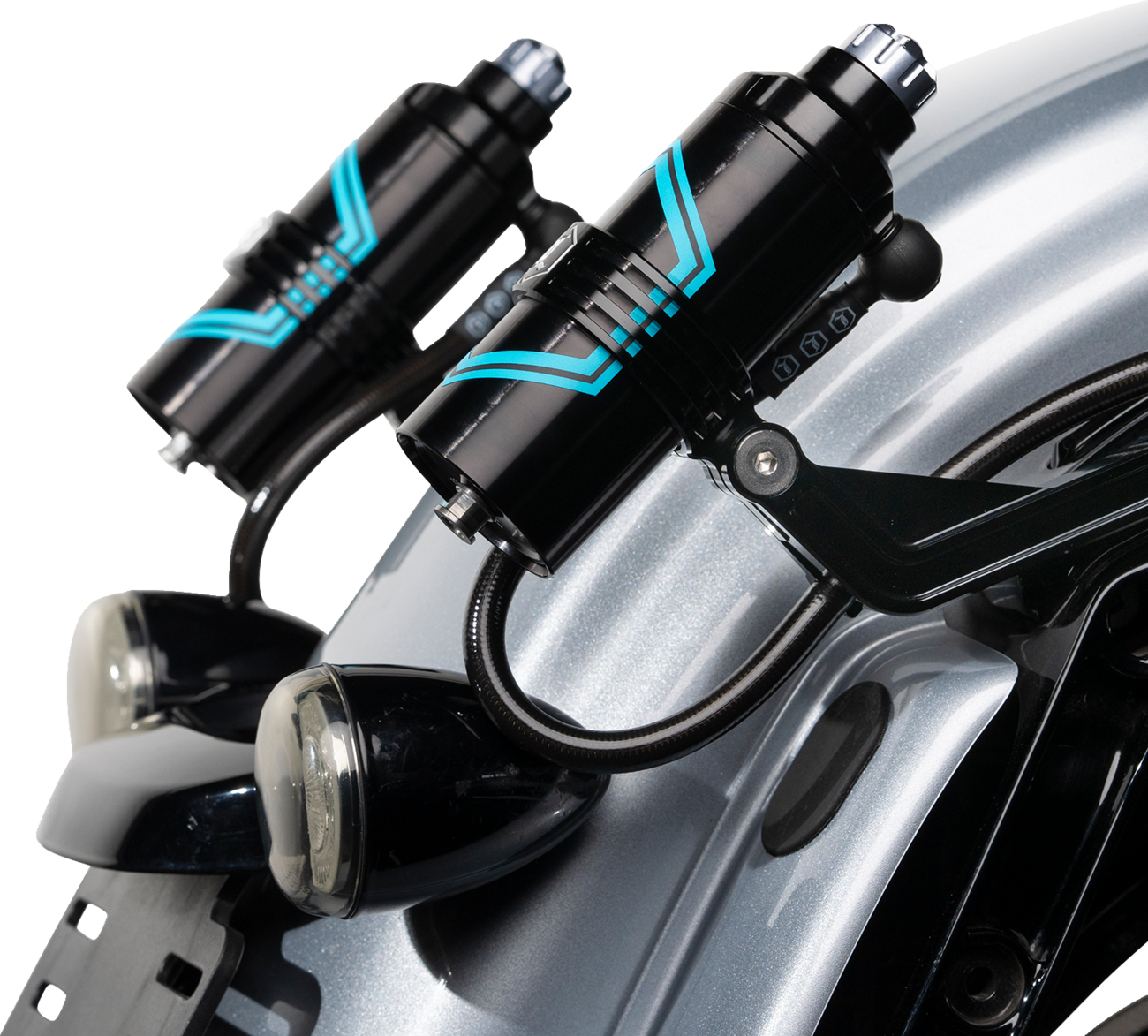 Legend REVO ARC Black Remote Reservoir External Mount Kit 2014-24 Harley Touring