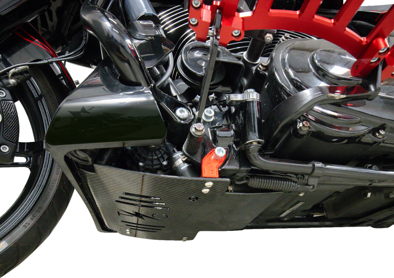Thrashin Carbon Fiber Red Skid Plate fits 2023-2025 Harley Road Street Glide