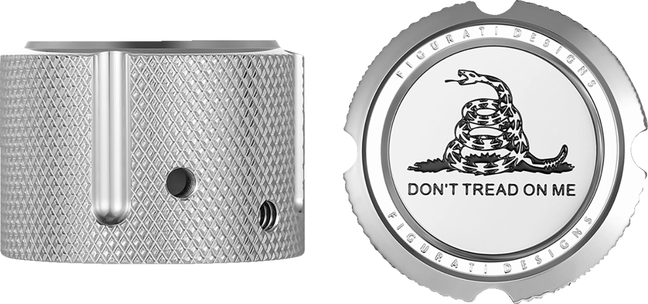 Figurati Designs Don't Tread Front Axle Nut Chrome Covers for 2002-2022 Harley