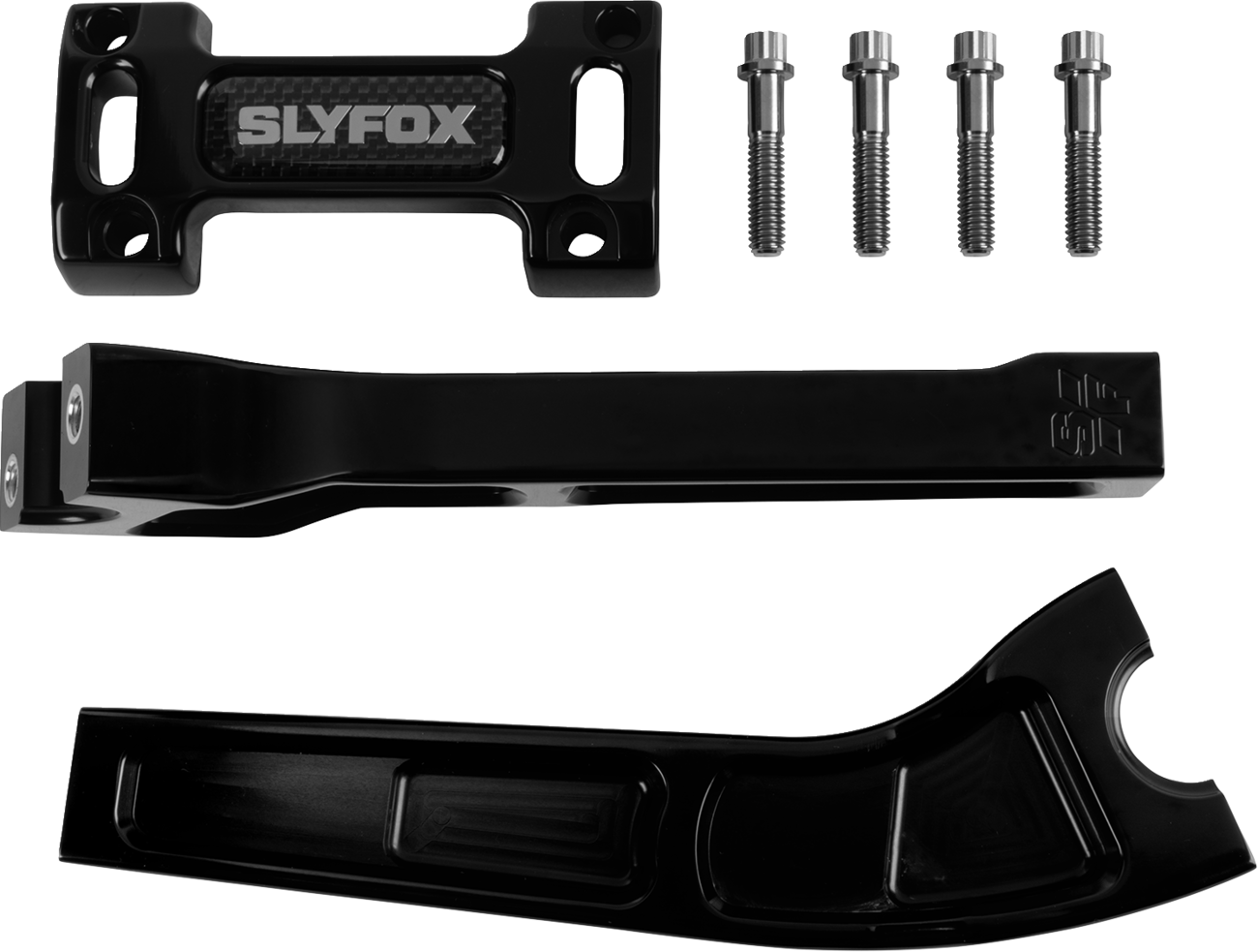 Slyfox Black 8" Handlebar Pullback Riser Top Clamp Kit for Harley Davidson