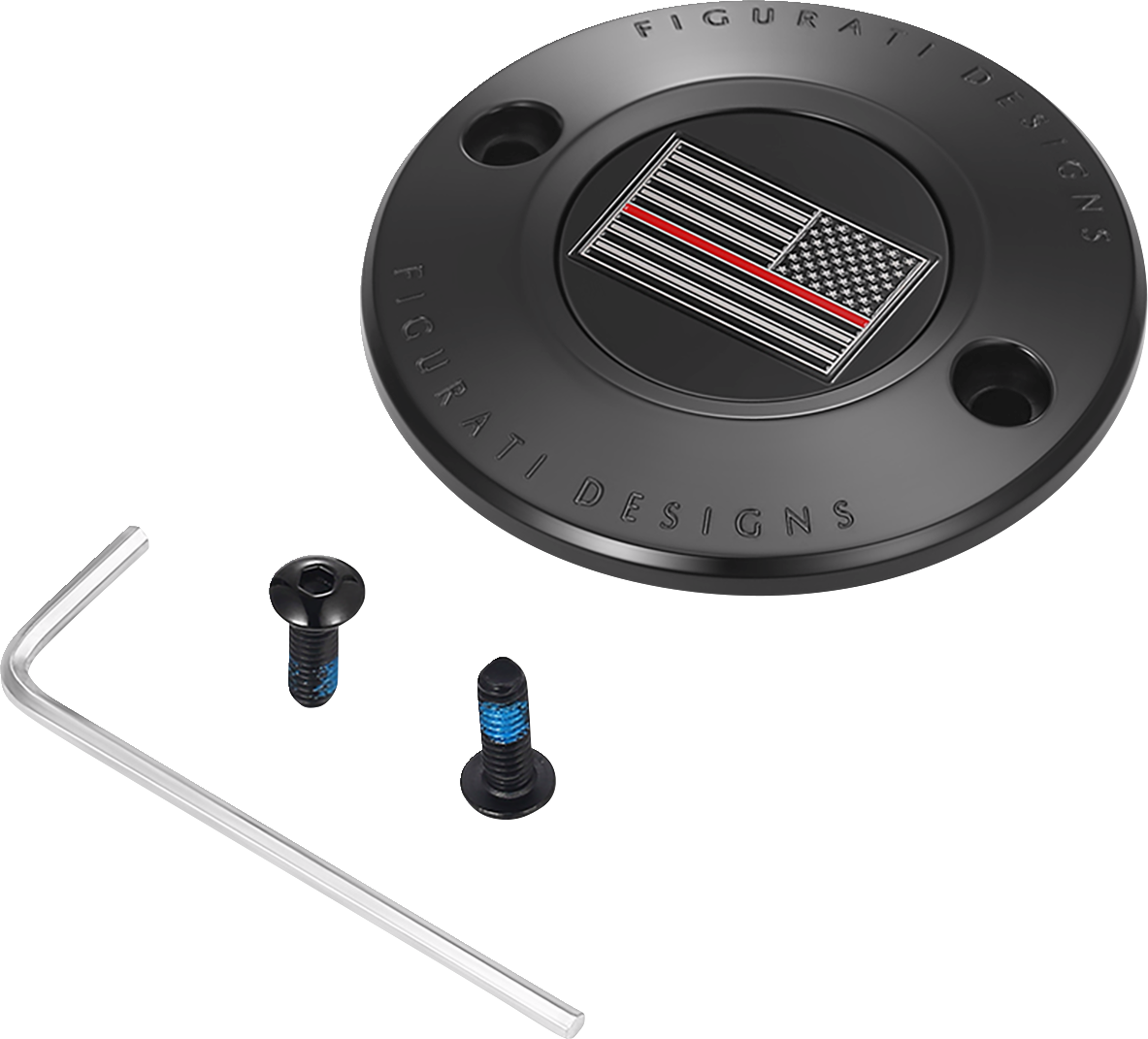 Figurati Designs Red Line Flag Black Timing Points Cover for 2017-2023 Harley M8