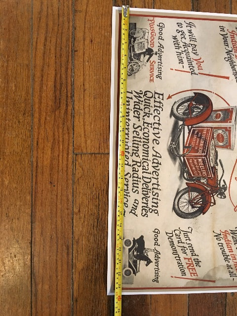 Vintage Replica Poster The Indian Service Car Chuck Myles Cardstock 24"x 17"