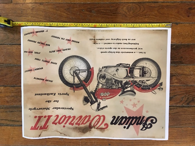 Vintage Replica Indian Warrior T.T Cardstock Chuck Myles 24" x 18" Poster