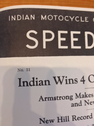 Chuck Myles genuine vintage 1929 Indian Hill Climb Winnings motorcycle magazine