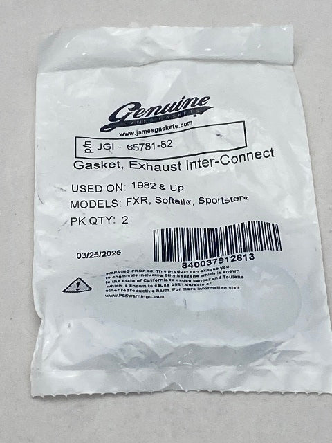 James Gasket Pair Crossover Exhaust Gasket 1982-2003 Harley FXR FXRT Sportster