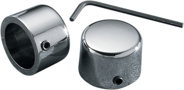 Drag Specialties Chrome Riser Bolt Cap Covers 1973-2022 Harley Dyna Softail
