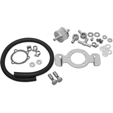 Drag Specialties Chrome Crankcase Breather Kit for 93-17 Harley Touring Softail