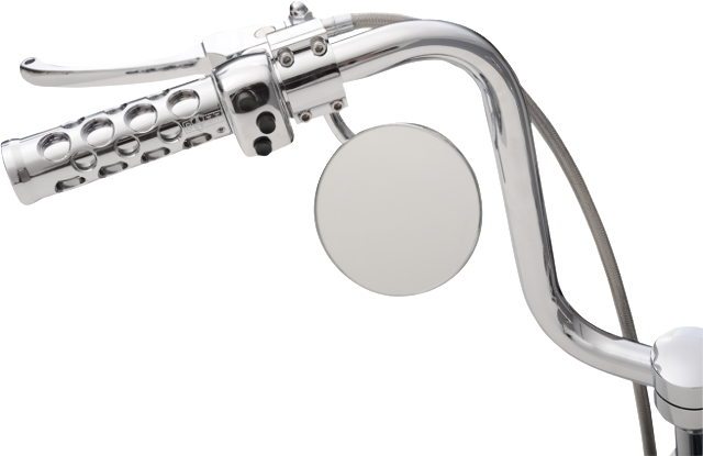 Drag Specialties Chrome 4" Round Universal Mirrors Harley FX FL XL Dyna Softail