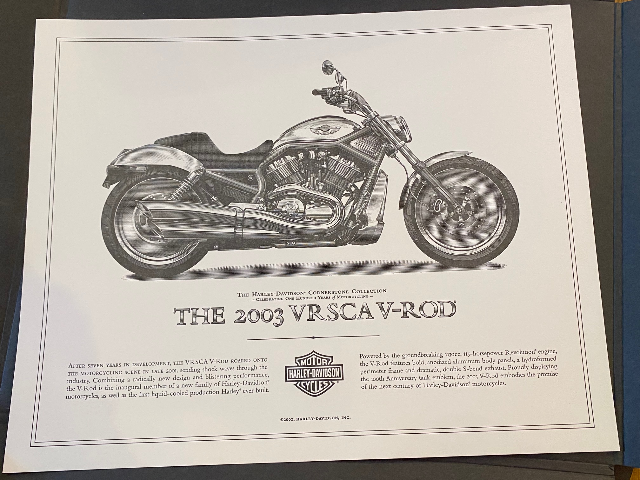 NOS Harley Cornerstone 100th Anniversary Print collection K model V-rod JDH