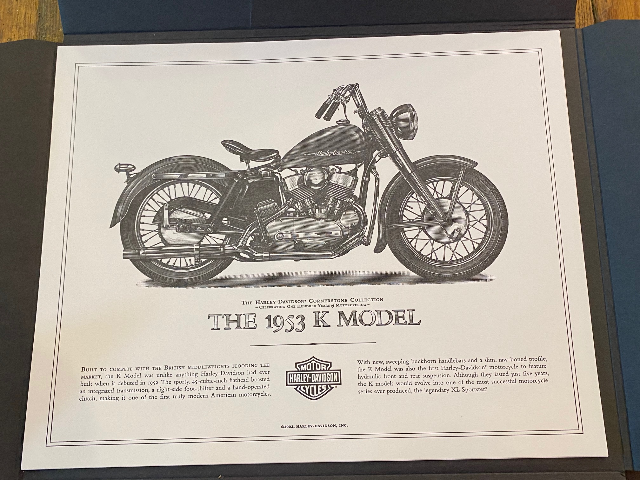 NOS Harley Cornerstone 100th Anniversary Print collection K model V-rod JDH