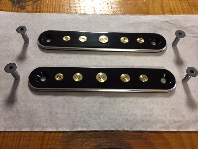 JT's Cycles Black Spotlight Eliminator Plates Once Fired Bullets 94-13 Harley