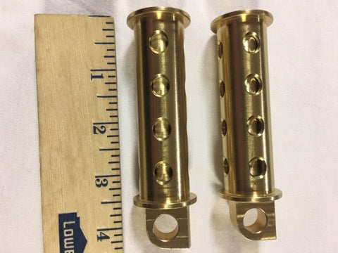 JT's Cycles Genuine .50 Caliber BMG Bullets in Brass Footpegs Harley Davidson