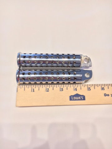 JT's Cycles Genuine .50 Caliber BMG Bullets In Chrome Silencer Footpegs Harley