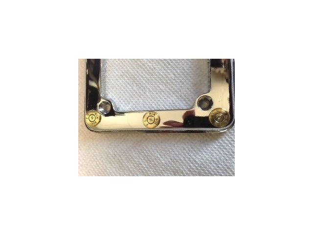 JT's Cycles .308 Genuine Once Fired Bullets Chrome License Motorcycle Plate