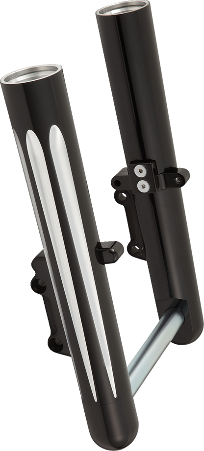 Arlen Ness Hot Legs Black Dual Disc Deep Cut Fork Sliders 2024-26 Harley Touring