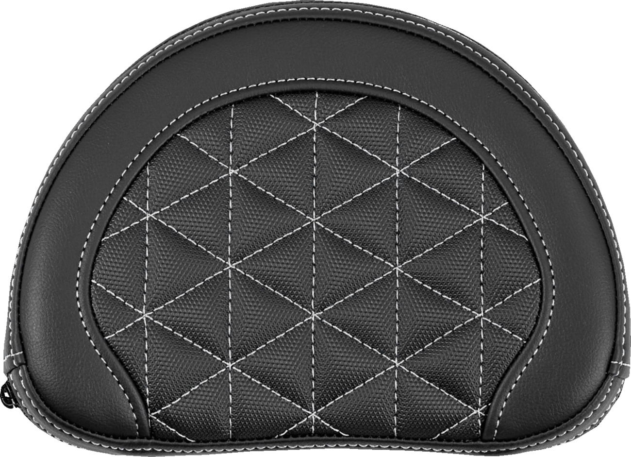 Saddlemen Contour Silver Tri Gripper Stitch Sissy Bar Backrest Pad for Harley