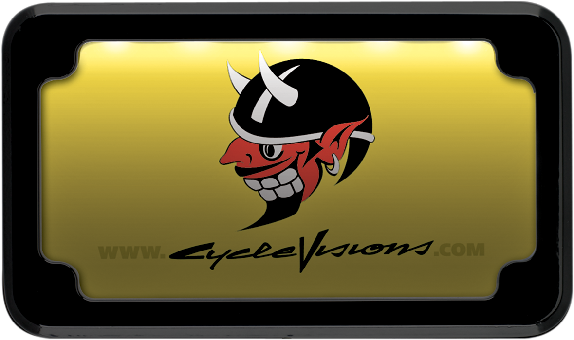 Cycle Visions Black LED Rear Universal Motorcycle License Plate Frame Harley