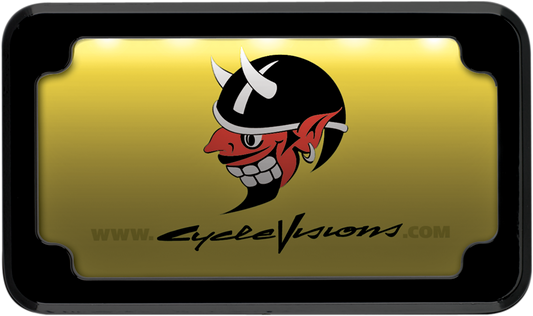Cycle Visions Black LED Rear Universal Motorcycle License Plate Frame Harley