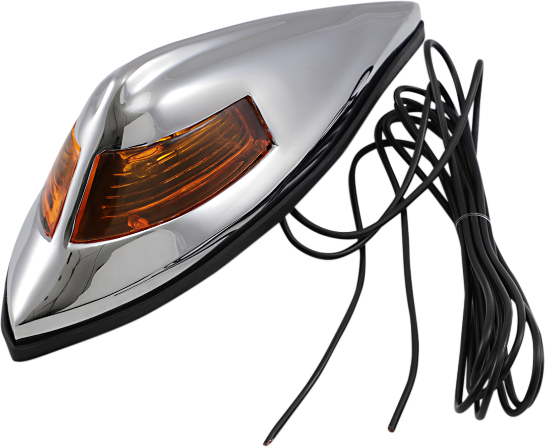 Drag Specialties Amber Nostalgia Chrome Front Fender Light fits Harley Custom