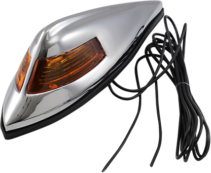 Drag Specialties Amber Nostalgia Chrome Front Fender Light fits Harley Custom