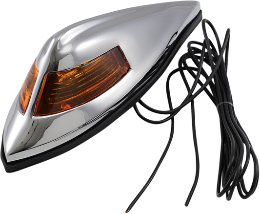 Drag Specialties Amber Nostalgia Chrome Front Fender Light fits Harley Custom