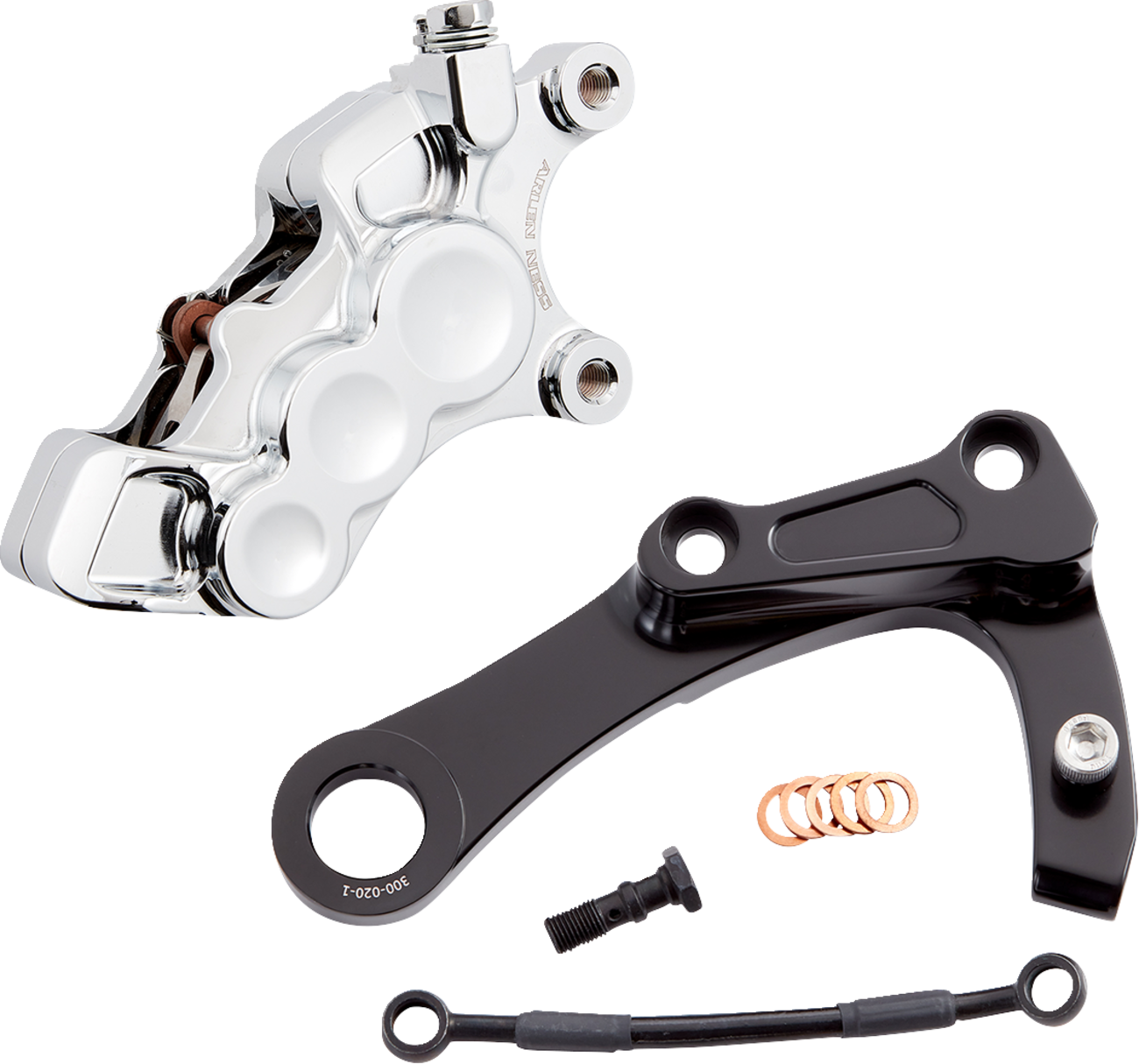 Arlen Ness Chrome 6-Piston Rear Brake Caliper Kit for 2018-23 Harley Softail M8