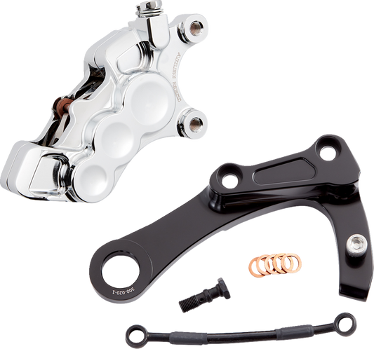 Arlen Ness Chrome 6-Piston Rear Brake Caliper Kit for 2018-23 Harley Softail M8