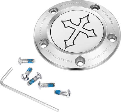 Figurati Designs Cross Stainless Steel Timing Cover for 1999-2017 Harley