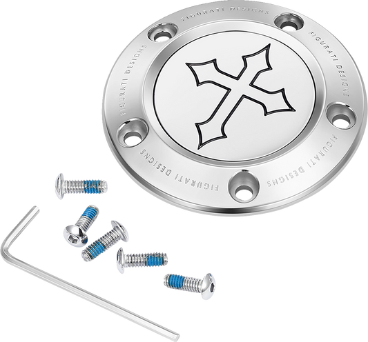 Figurati Designs Cross Stainless Steel Timing Cover for 1999-2017 Harley
