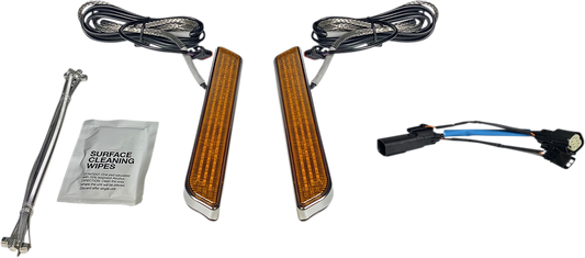 Custom Dynamics Amber LED Turn Signal Fork Lights 2010-2013 Harley FLHX FLTRX