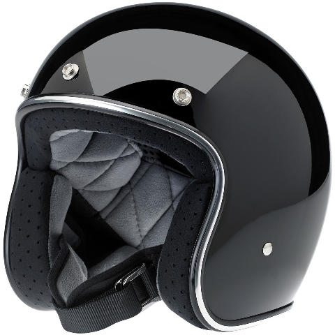 Biltwell Bonanza DOT 3/4 Gloss Black Motorcycle Riding Street Racing Helmet