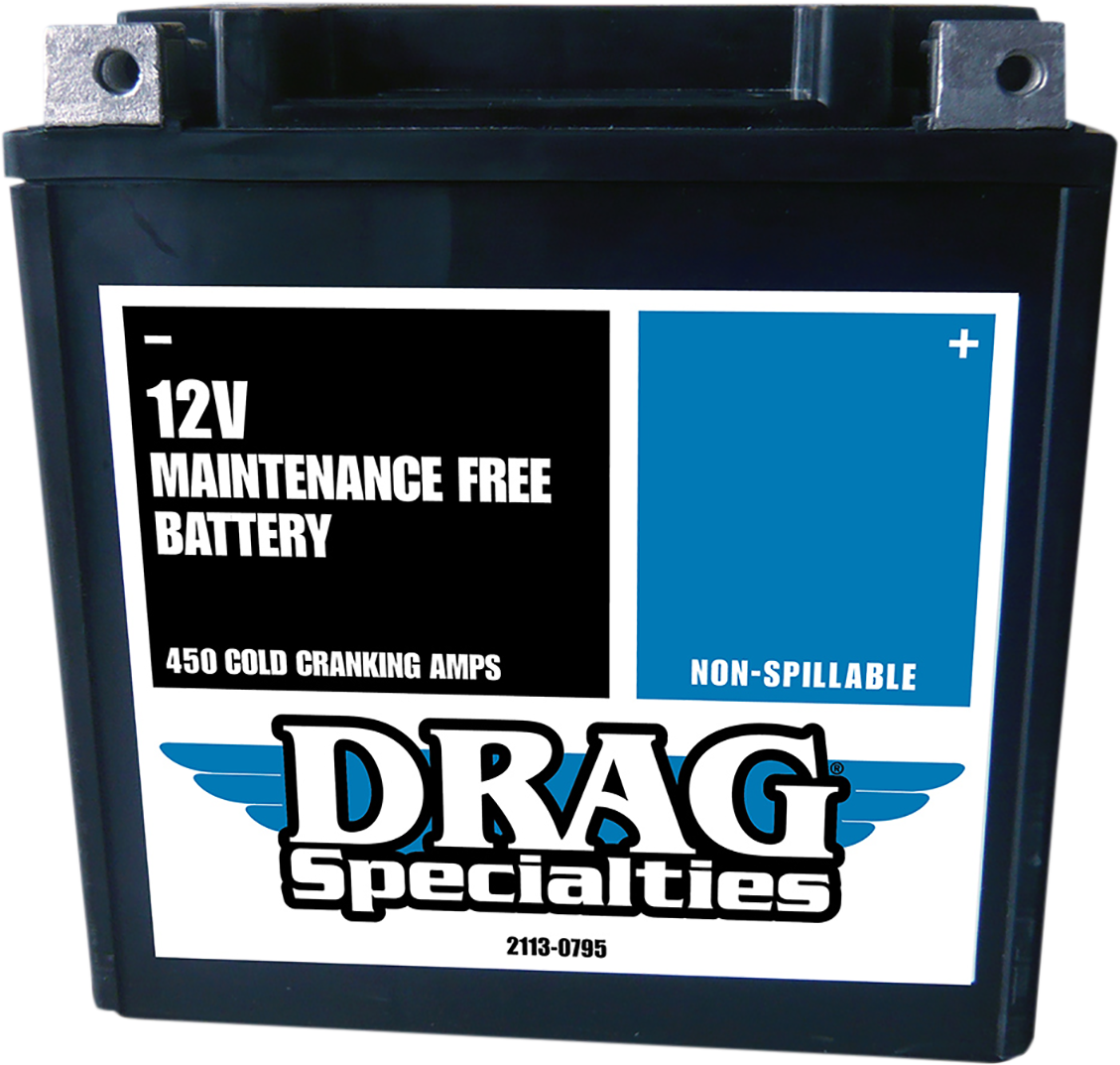 Drag Specialties Maintenance Free AGM Battery 1999-2023 Harley Touring FLHR FLTR