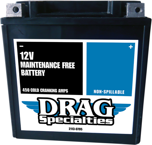 Drag Specialties Maintenance Free AGM Battery 1999-2023 Harley Touring FLHR FLTR
