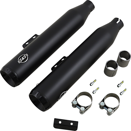 S&S Grand National Black 50 State Legal Slip on Mufflers 2018-22 Harley Softail