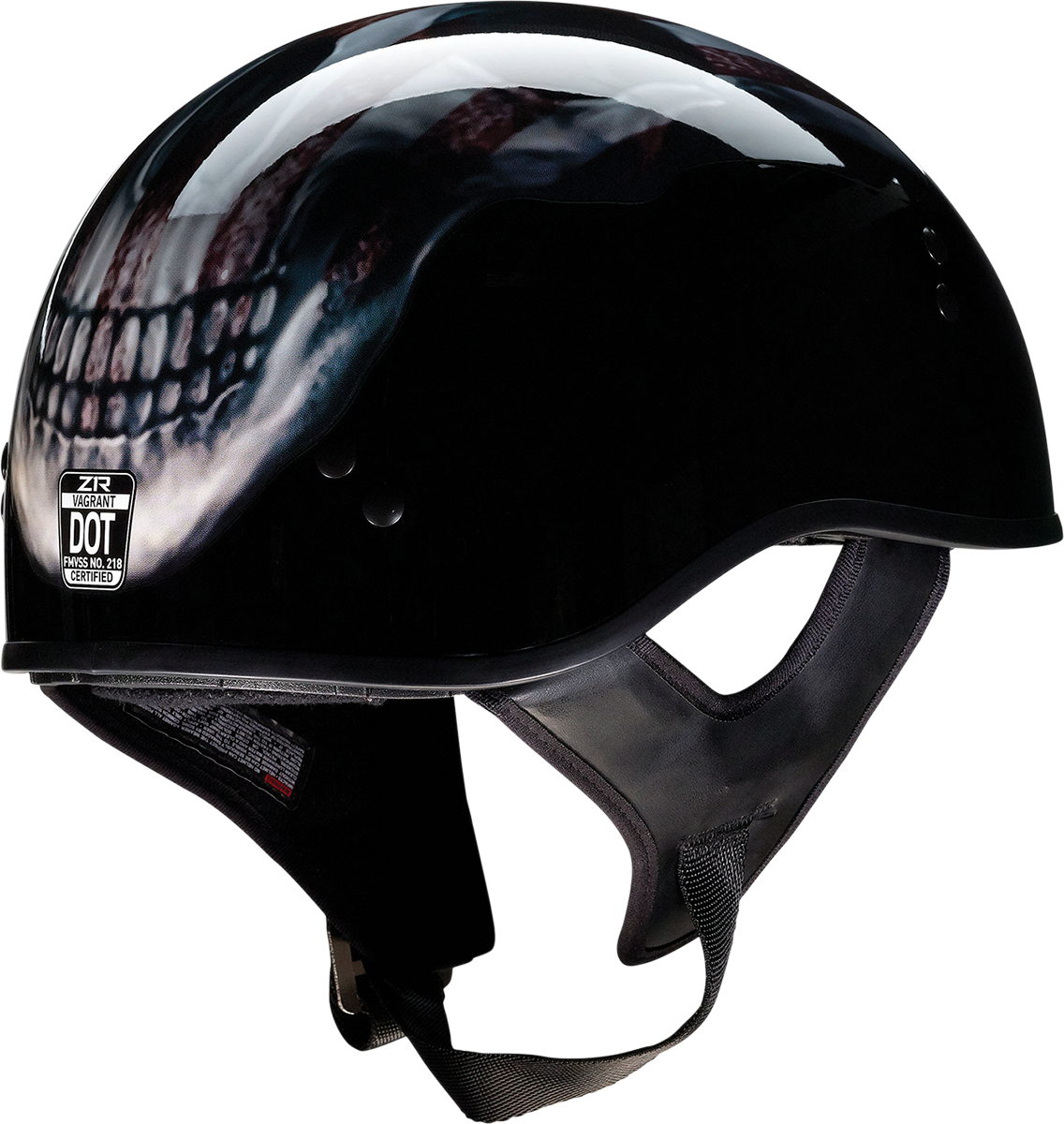 Z1R Vagrant USA Skull Unisex Adult Motorcycle Riding Street Half Helmet