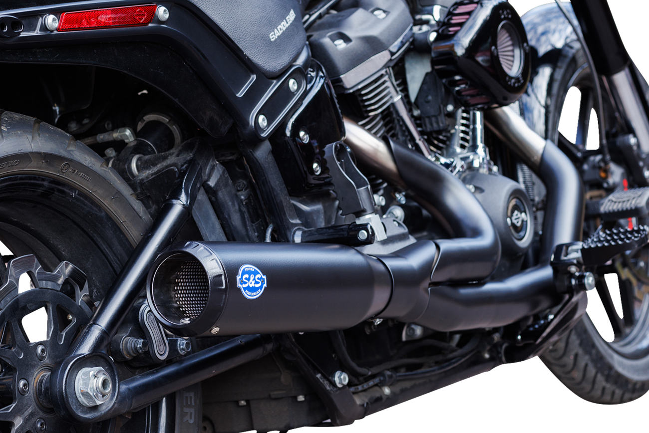 S&S Qualifier Black 2-1 Race Only Exhaust System for 2018-2025 Harley Softail