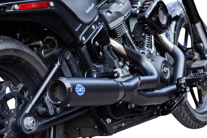 S&S Qualifier Black 2-1 Race Only Exhaust System for 2018-2025 Harley Softail