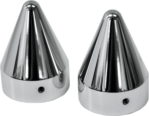 La Choppers Pair Chrome Spike Axle Caps fits 1995-20 Harley Dyna Touring Softail
