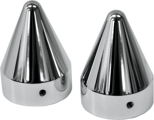 La Choppers Pair Chrome Spike Axle Caps fits 1995-20 Harley Dyna Touring Softail